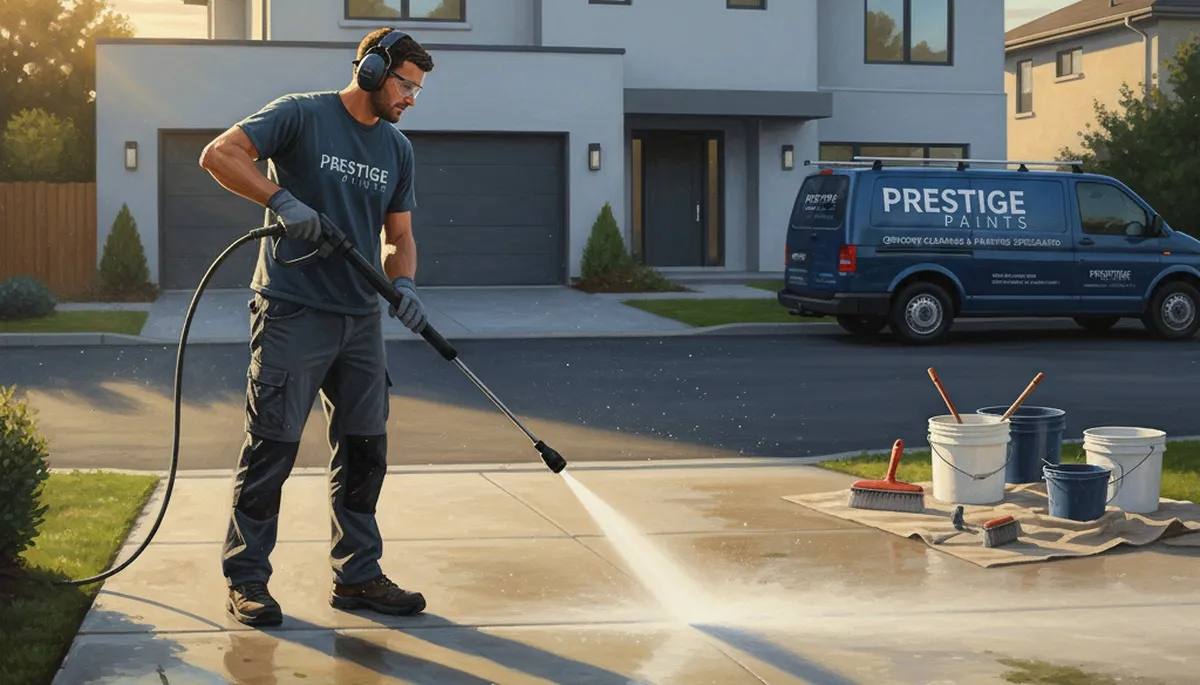 Concrete pressure cleaning in Royal Oak, MI removes salt stains and buildup from driveways and walkways